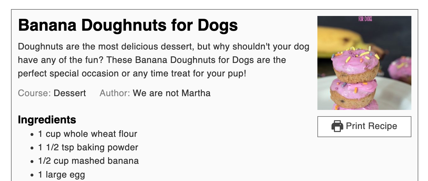 Banana Doughnuts for Dogs Recipe