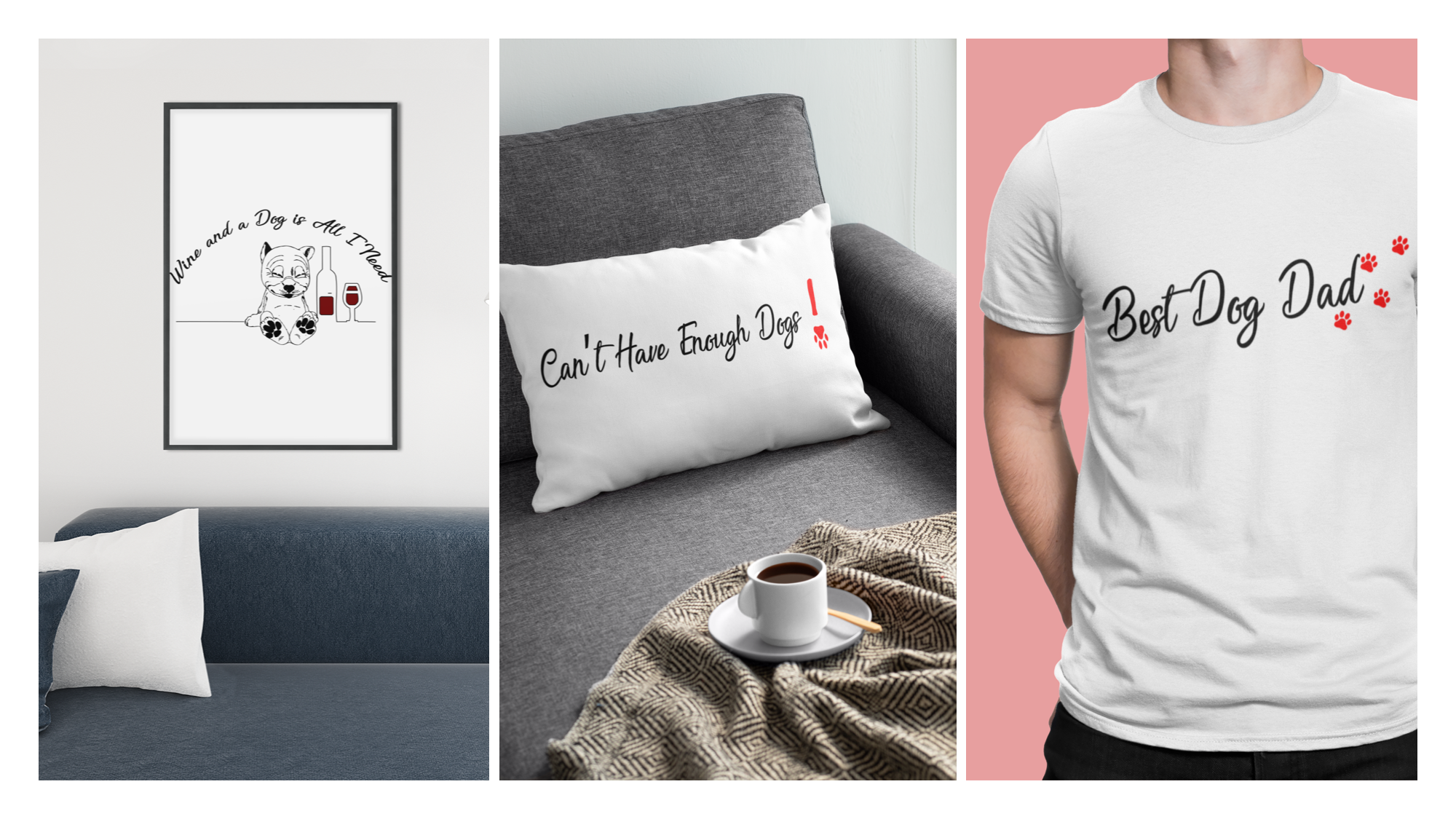 3-products Dog Product Mockup